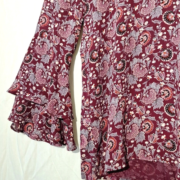 Floral Boho Blouse, LOFT, sz 2, NWOT - Picture 6 of 12